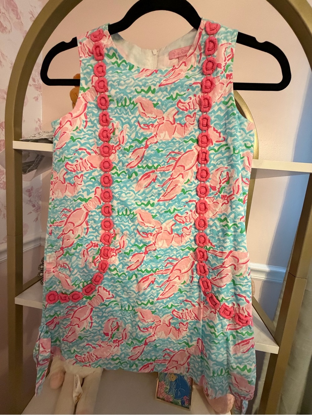 Lilly Pulitzer Pink & Aqua Floral Sleeveless Shift Dress